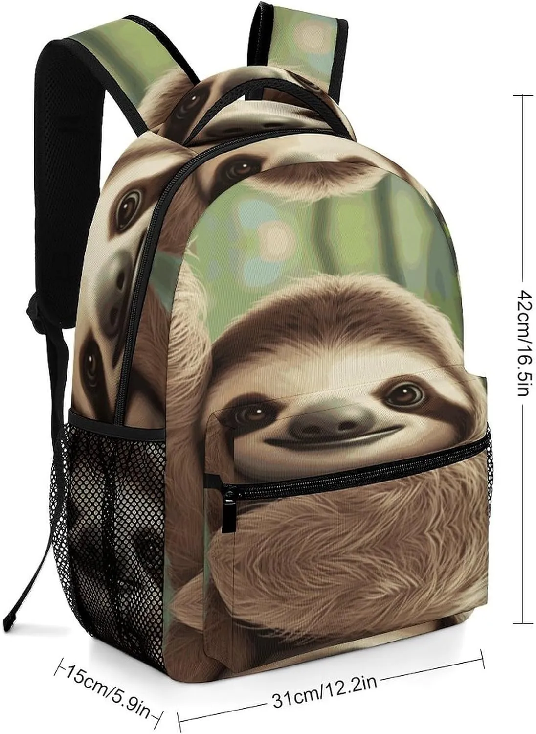 Small Backpacks Personalized Cute Sloth Printing Travel Bag Lightweight Travel Backpack For Women Men