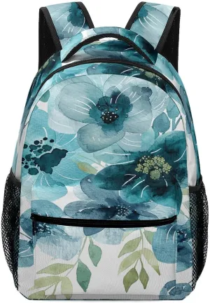 Small Backpacks Personalized Cyan And Blue Printing Travel Bag Lightweight Travel Backpack For Women Men