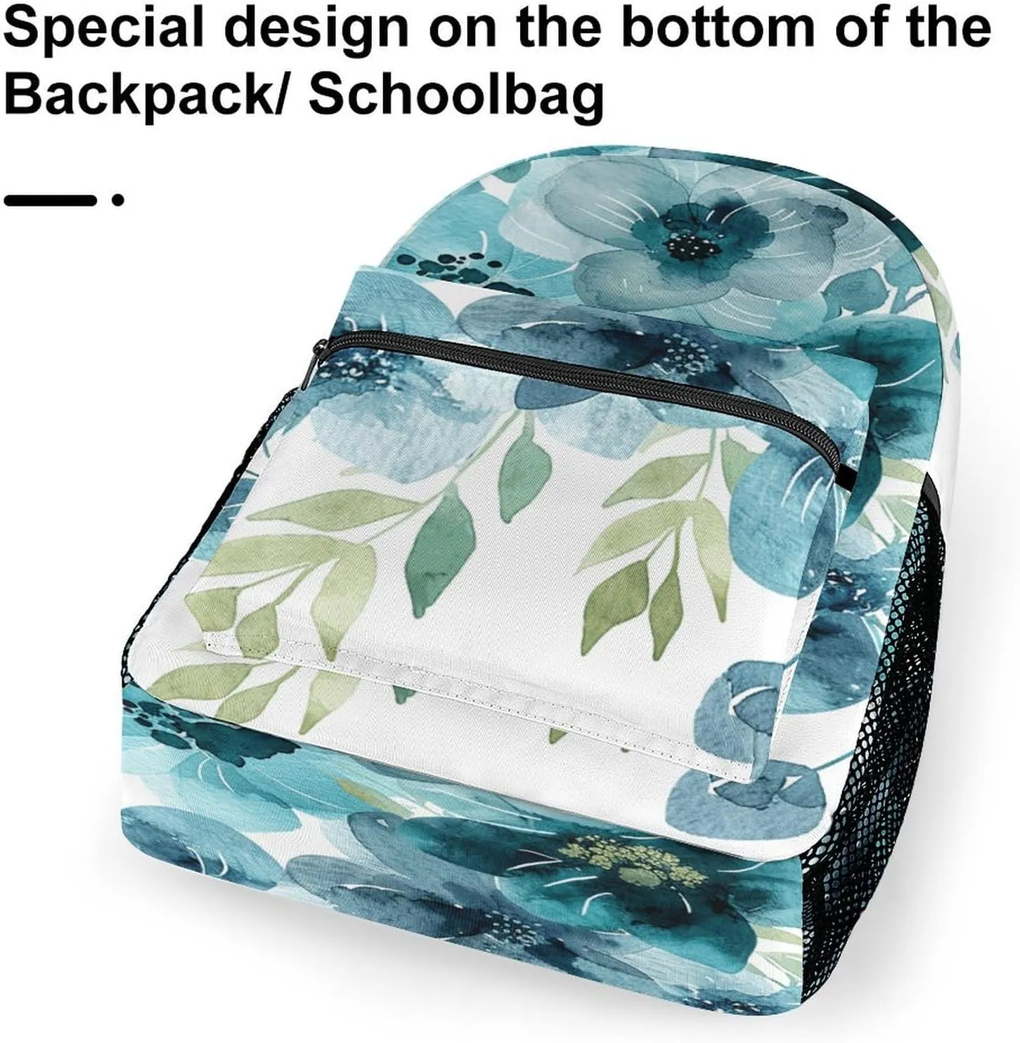Small Backpacks Personalized Cyan And Blue Printing Travel Bag Lightweight Travel Backpack For Women Men