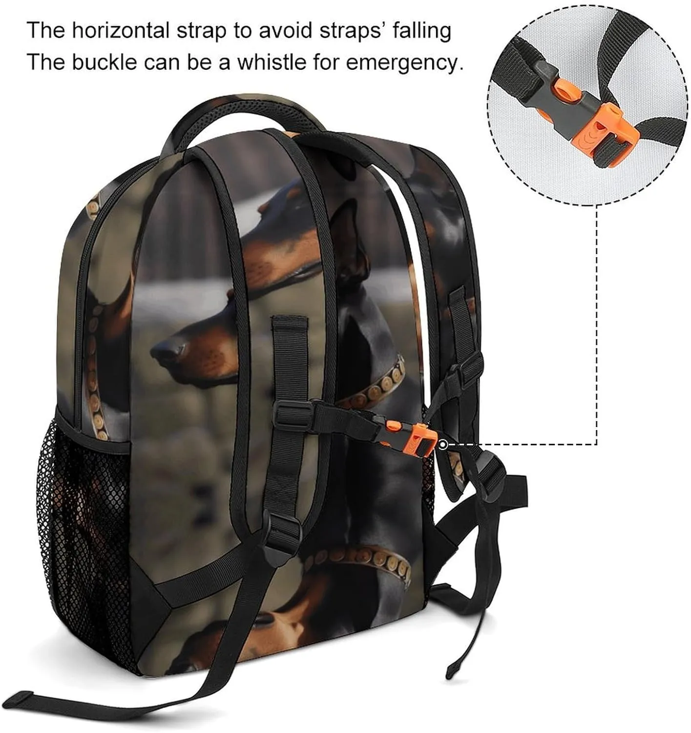Small Backpacks Personalized Doberman Printing Travel Bag Lightweight Travel Backpack For Women Men
