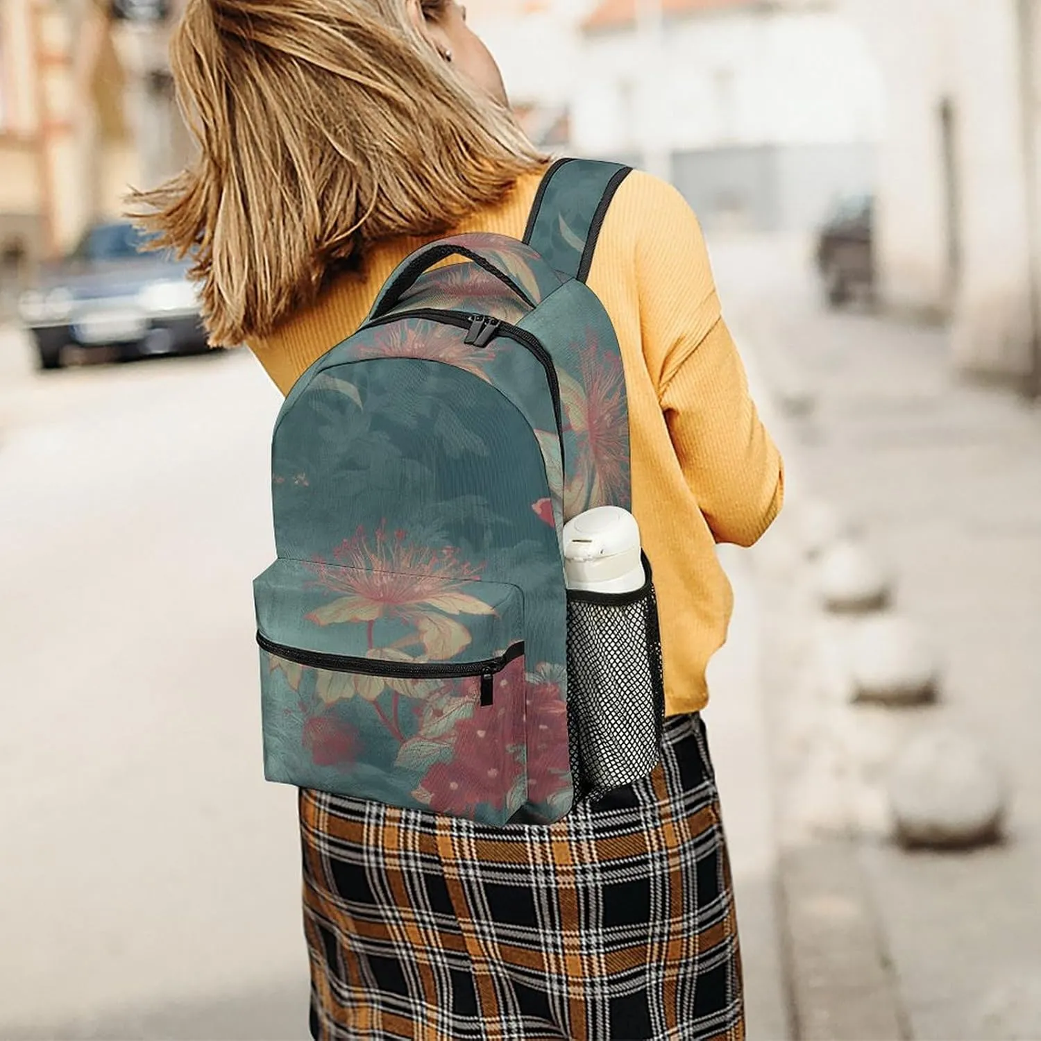 Small Backpacks Personalized Elegant Floral Pattern Printing Travel Bag Lightweight Travel Backpack For Women Men