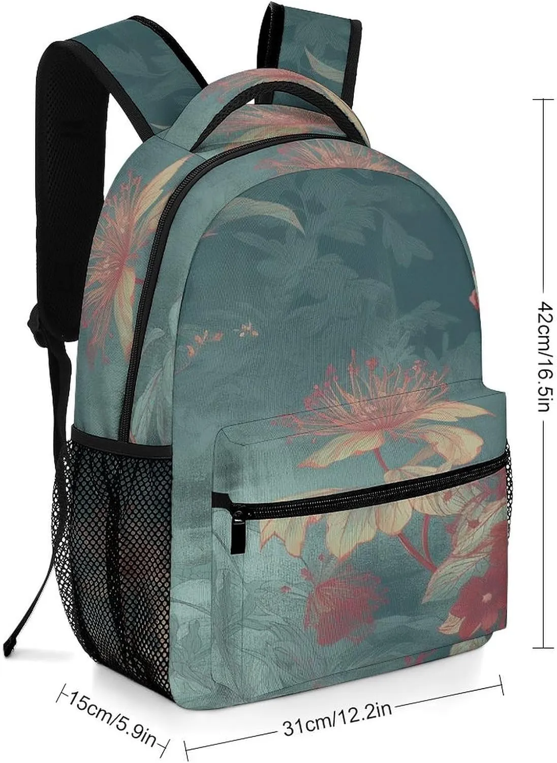 Small Backpacks Personalized Elegant Floral Pattern Printing Travel Bag Lightweight Travel Backpack For Women Men