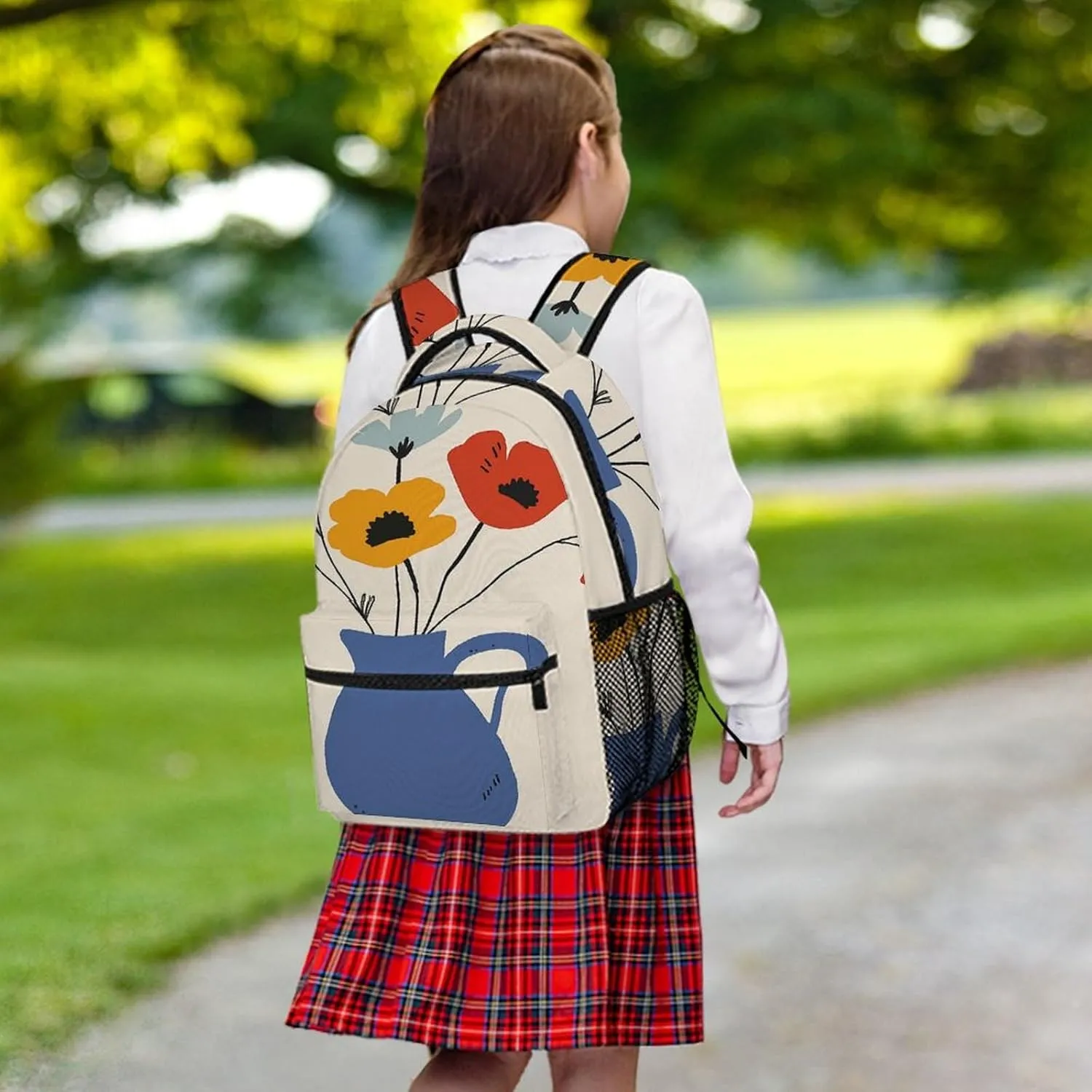 Small Backpacks Personalized Flowers in Pot Printing Travel Bag Lightweight Travel Backpack For Women Men