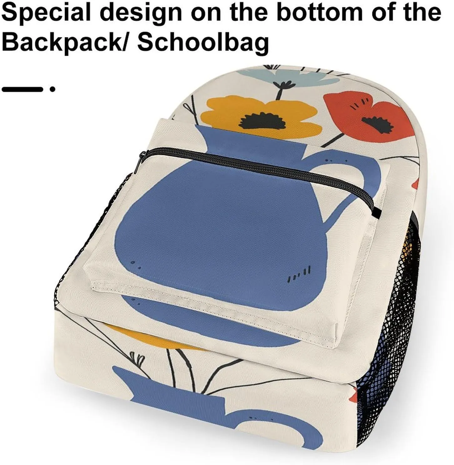 Small Backpacks Personalized Flowers in Pot Printing Travel Bag Lightweight Travel Backpack For Women Men