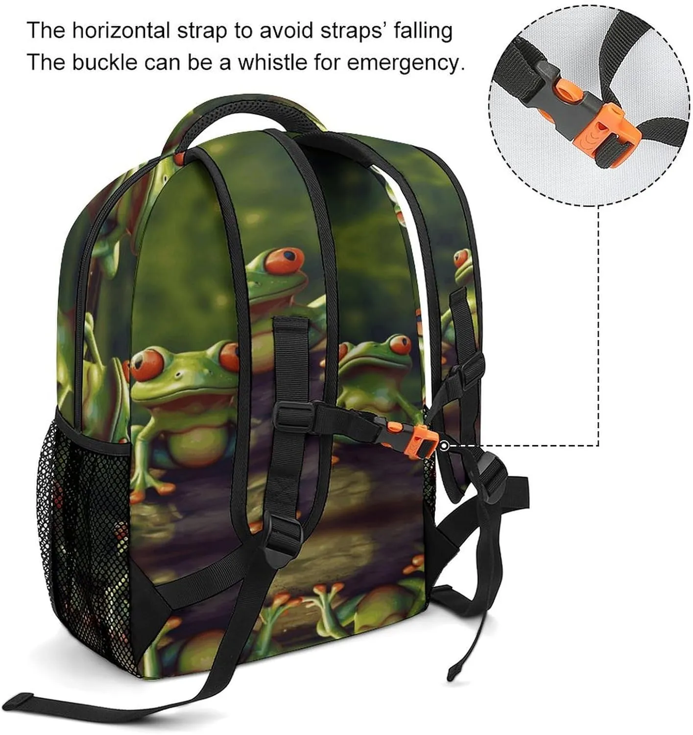Small Backpacks Personalized Funny Green Frogs Printing Travel Bag Lightweight Travel Backpack For Women Men