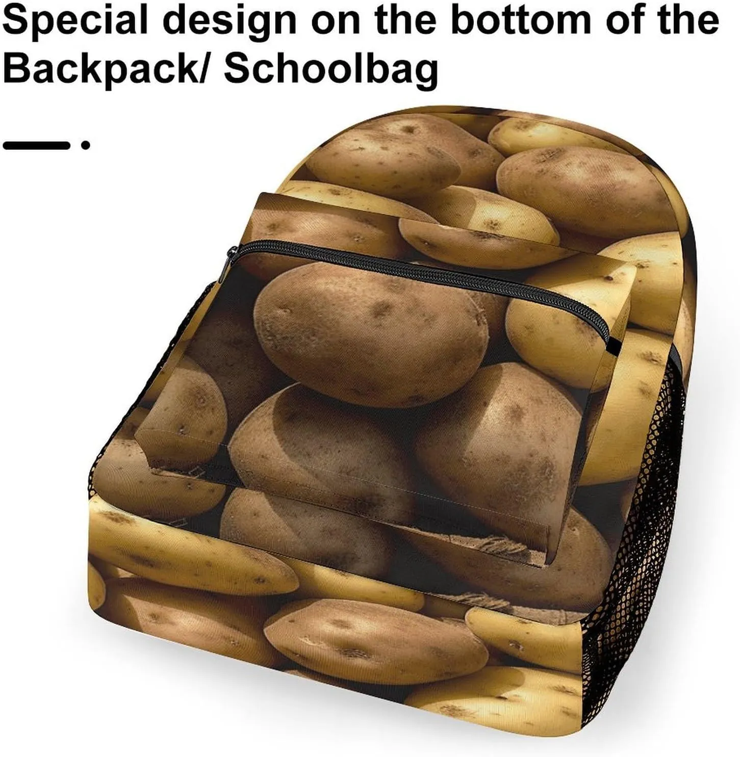 Small Backpacks Personalized Garden Potatoes Printing Travel Bag Lightweight Travel Backpack For Women Men