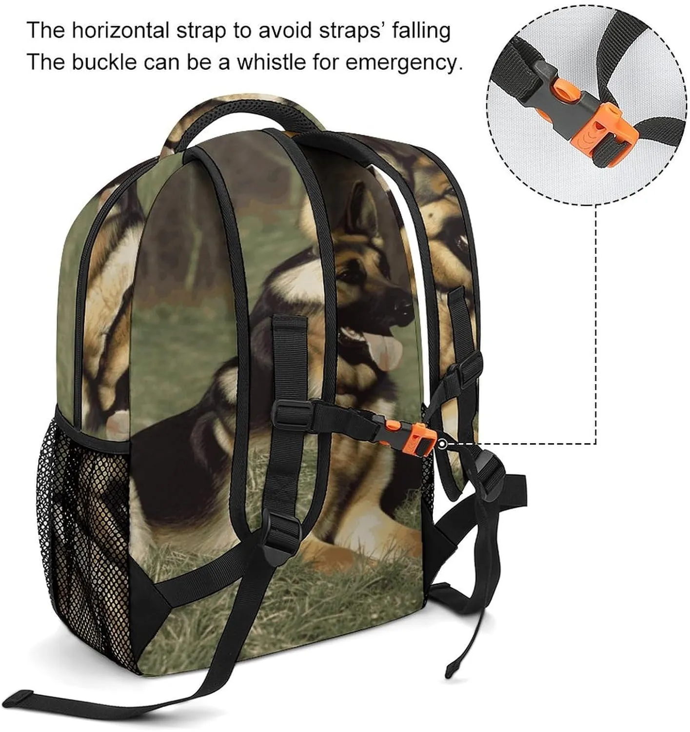 Small Backpacks Personalized German Shepherd Dog Printing Travel Bag Lightweight Travel Backpack For Women Men