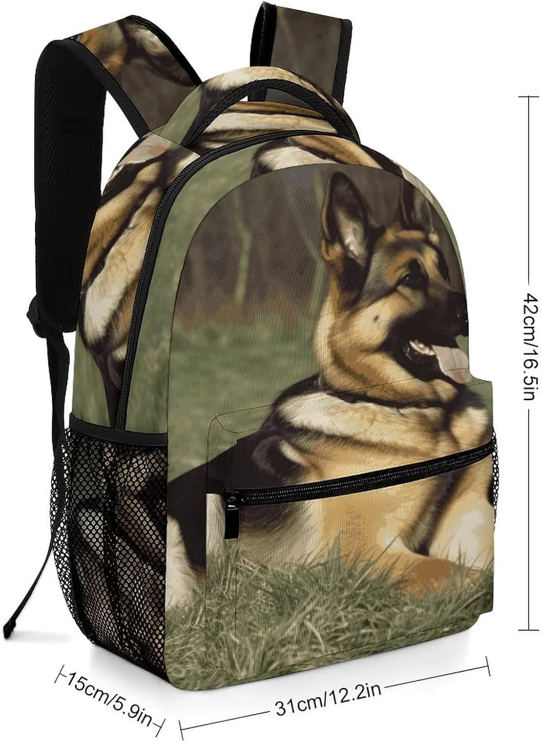 Small Backpacks Personalized German Shepherd Dog Printing Travel Bag Lightweight Travel Backpack For Women Men