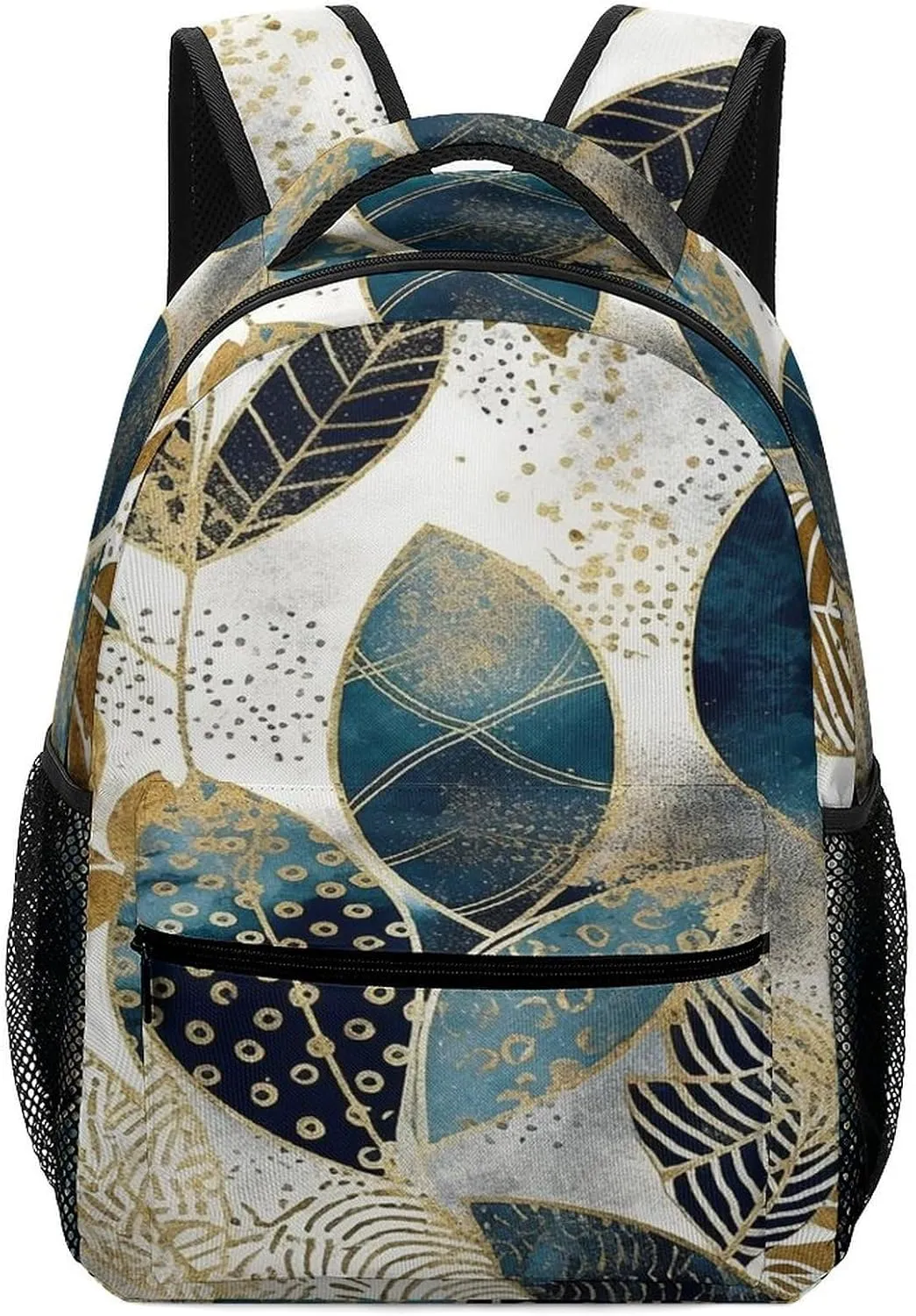 Small Backpacks Personalized Golden Graphics Printing Travel Bag Lightweight Travel Backpack For Women Men