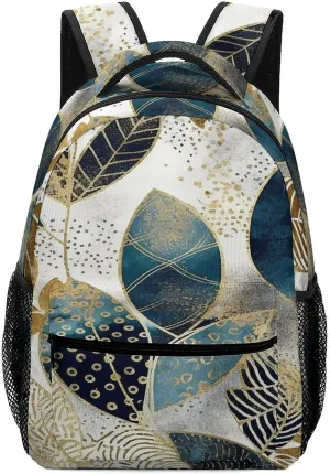 Small Backpacks Personalized Golden Graphics Printing Travel Bag Lightweight Travel Backpack For Women Men