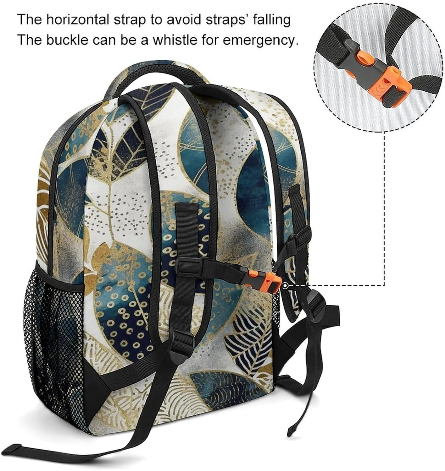Small Backpacks Personalized Golden Graphics Printing Travel Bag Lightweight Travel Backpack For Women Men