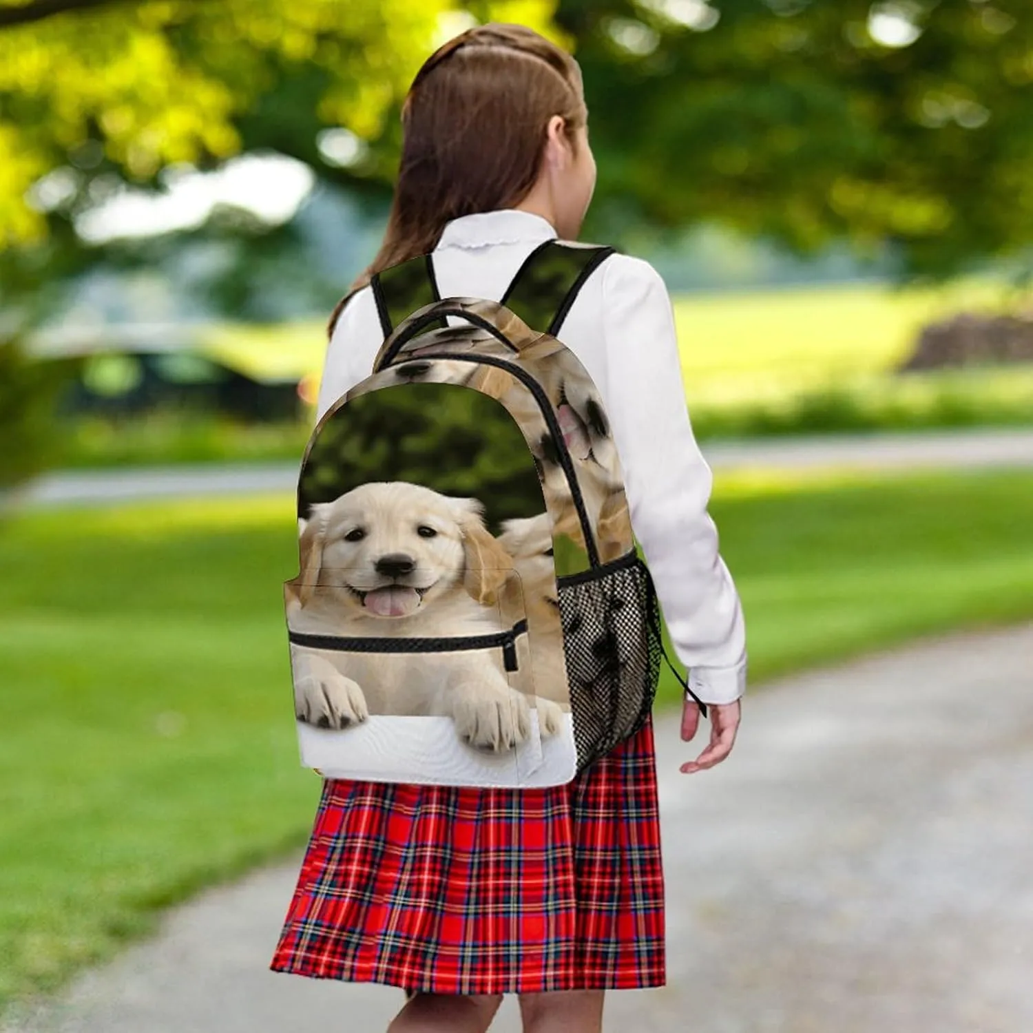 Small Backpacks Personalized Golden Retriever Puppies Printing Travel Bag Lightweight Travel Backpack For Women Men