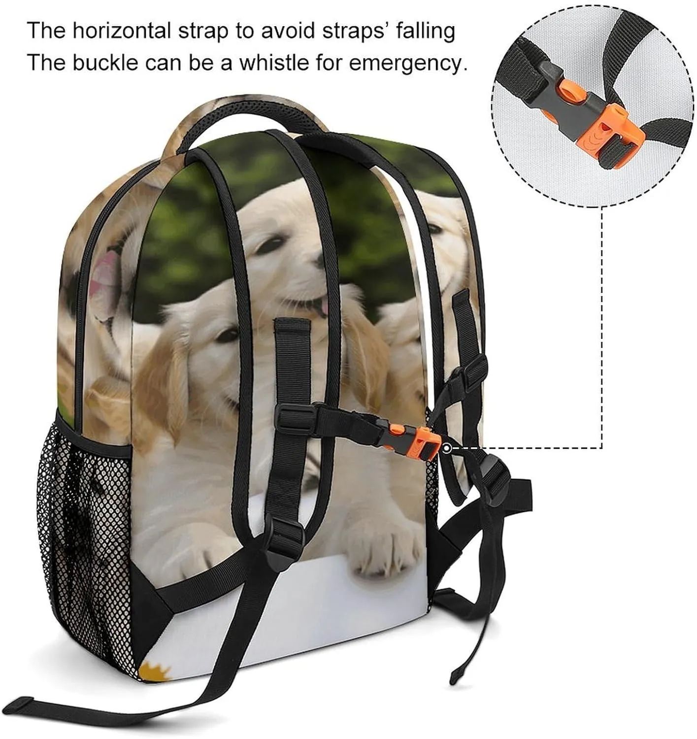 Small Backpacks Personalized Golden Retriever Puppies Printing Travel Bag Lightweight Travel Backpack For Women Men