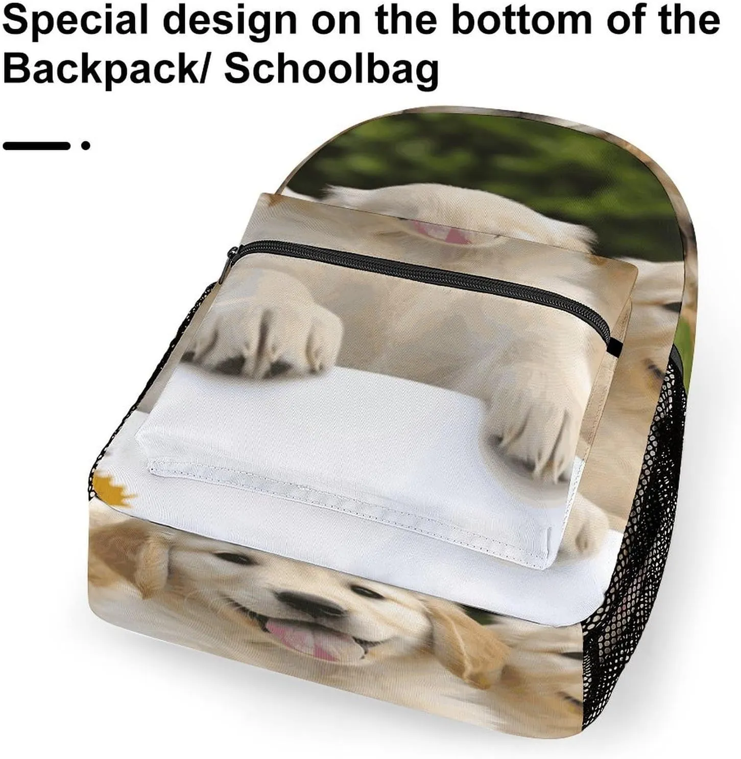 Small Backpacks Personalized Golden Retriever Puppies Printing Travel Bag Lightweight Travel Backpack For Women Men