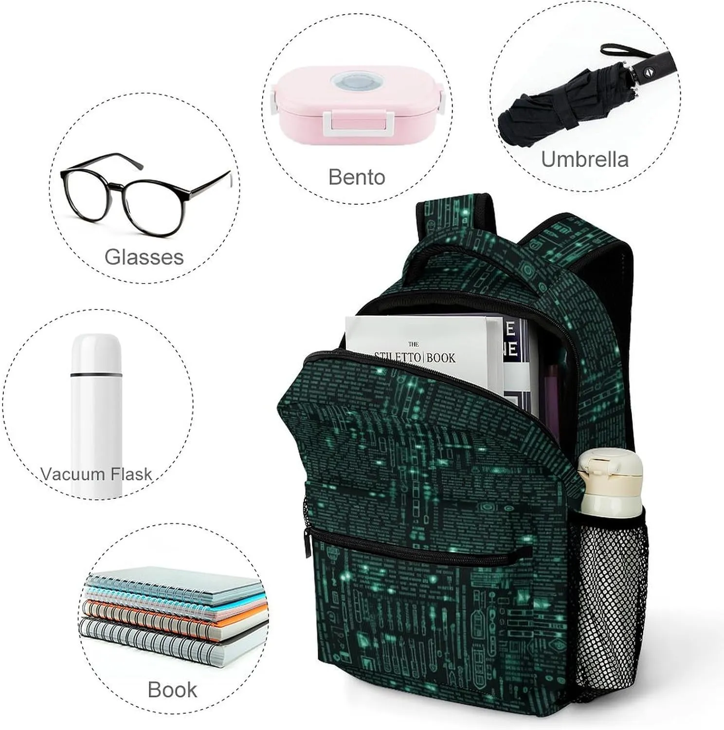 Small Backpacks Personalized Hacker Printing Travel Bag Lightweight Travel Backpack For Women Men