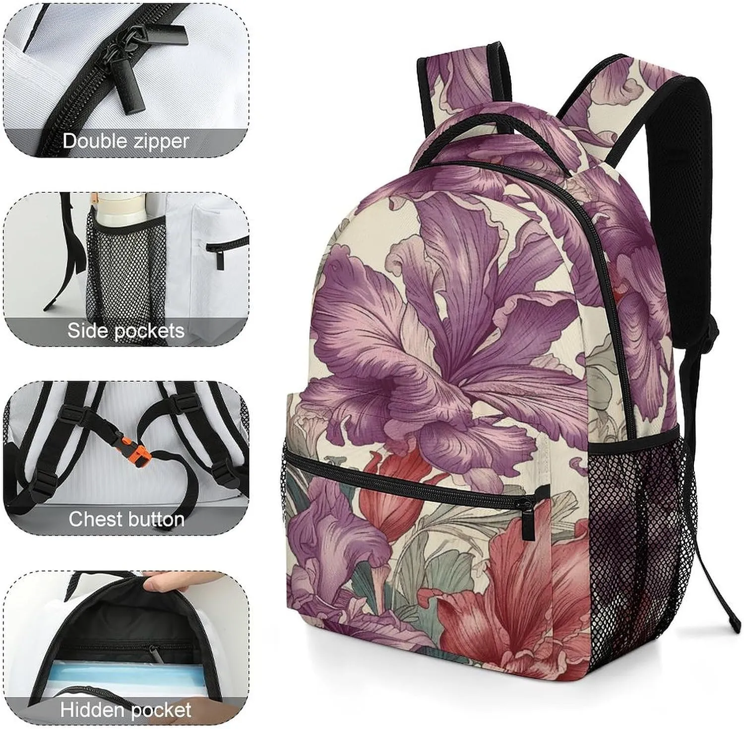 Small Backpacks Personalized Hand Painted Artwork Printing Travel Bag Lightweight Travel Backpack For Women Men