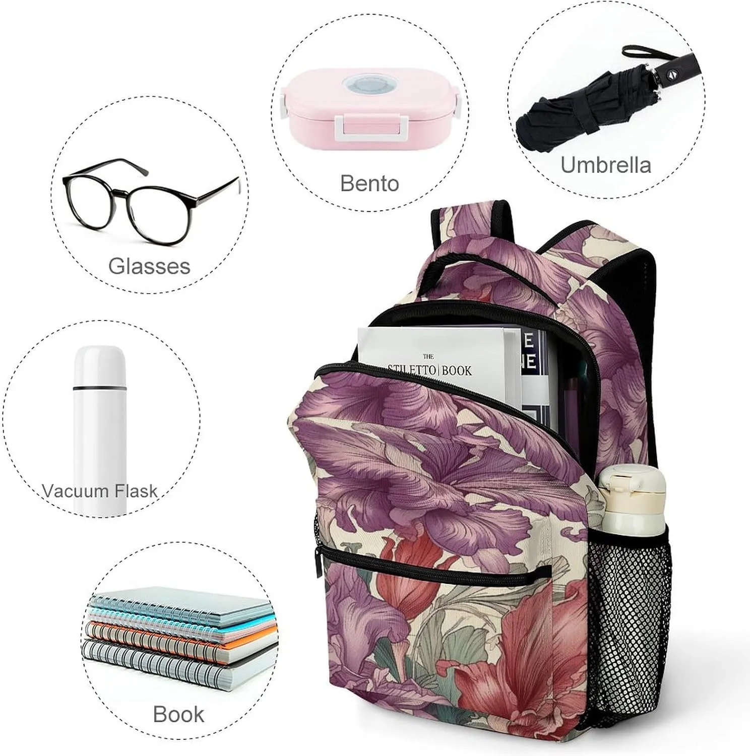 Small Backpacks Personalized Hand Painted Artwork Printing Travel Bag Lightweight Travel Backpack For Women Men