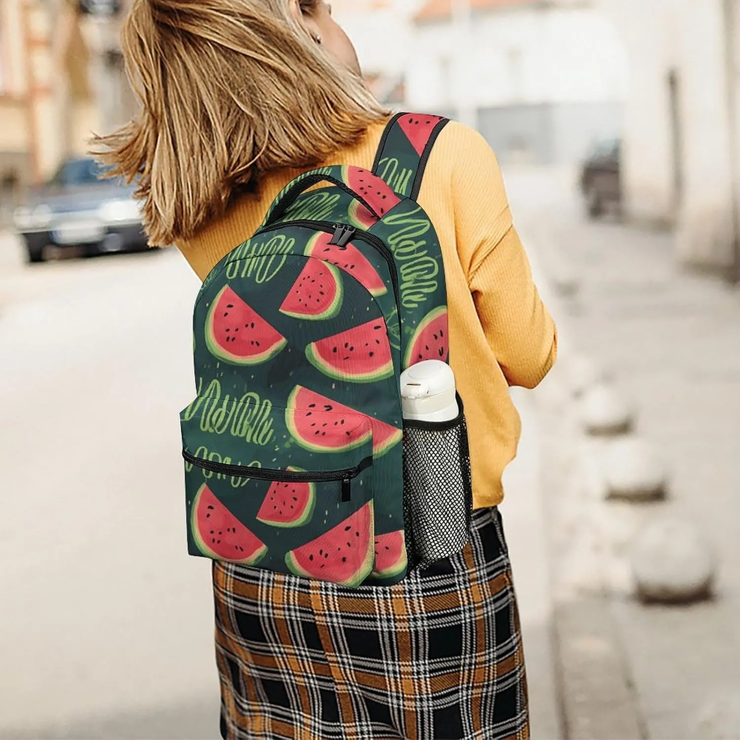 Small Backpacks Personalized in A Melon Printing Travel Bag Lightweight Travel Backpack For Women Men