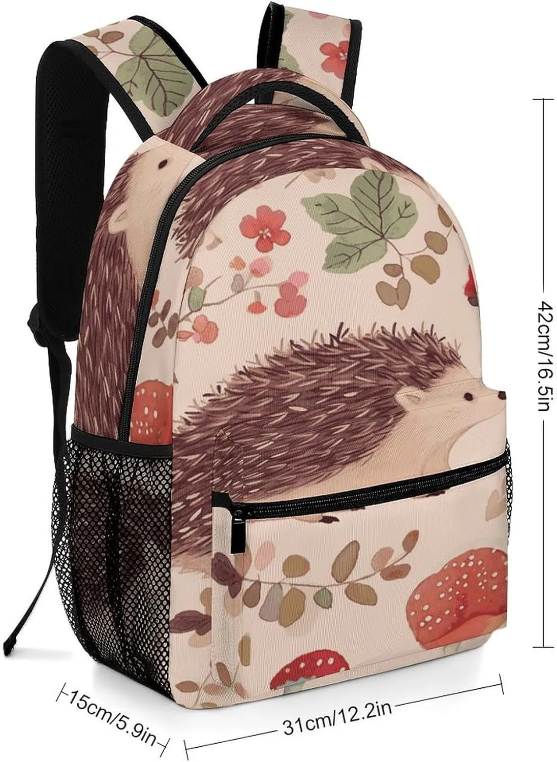 Small Backpacks Personalized Lovely Hedgehog Printing Travel Bag Lightweight Travel Backpack For Women Men