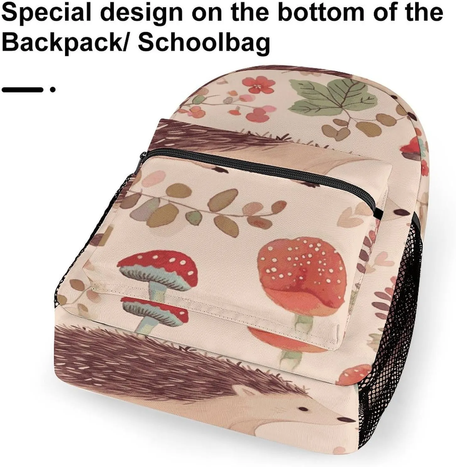 Small Backpacks Personalized Lovely Hedgehog Printing Travel Bag Lightweight Travel Backpack For Women Men