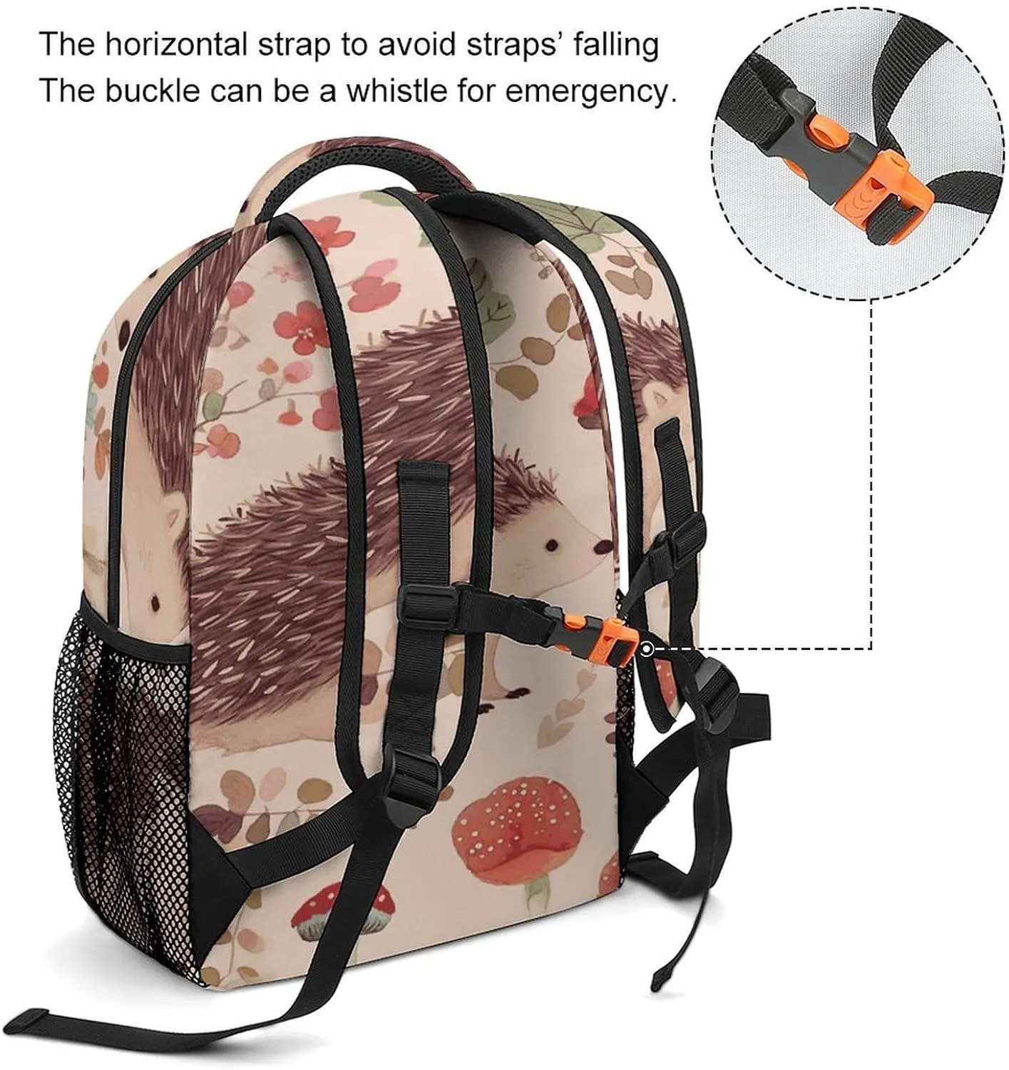Small Backpacks Personalized Lovely Hedgehog Printing Travel Bag Lightweight Travel Backpack For Women Men