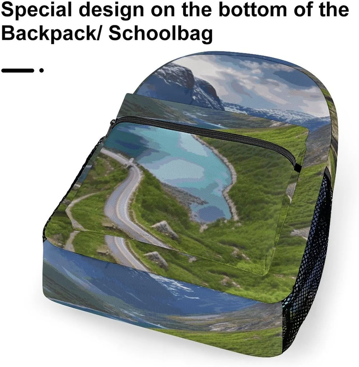 Small Backpacks Personalized Norwegian Fjords Printing Travel Bag Lightweight Travel Backpack For Women Men