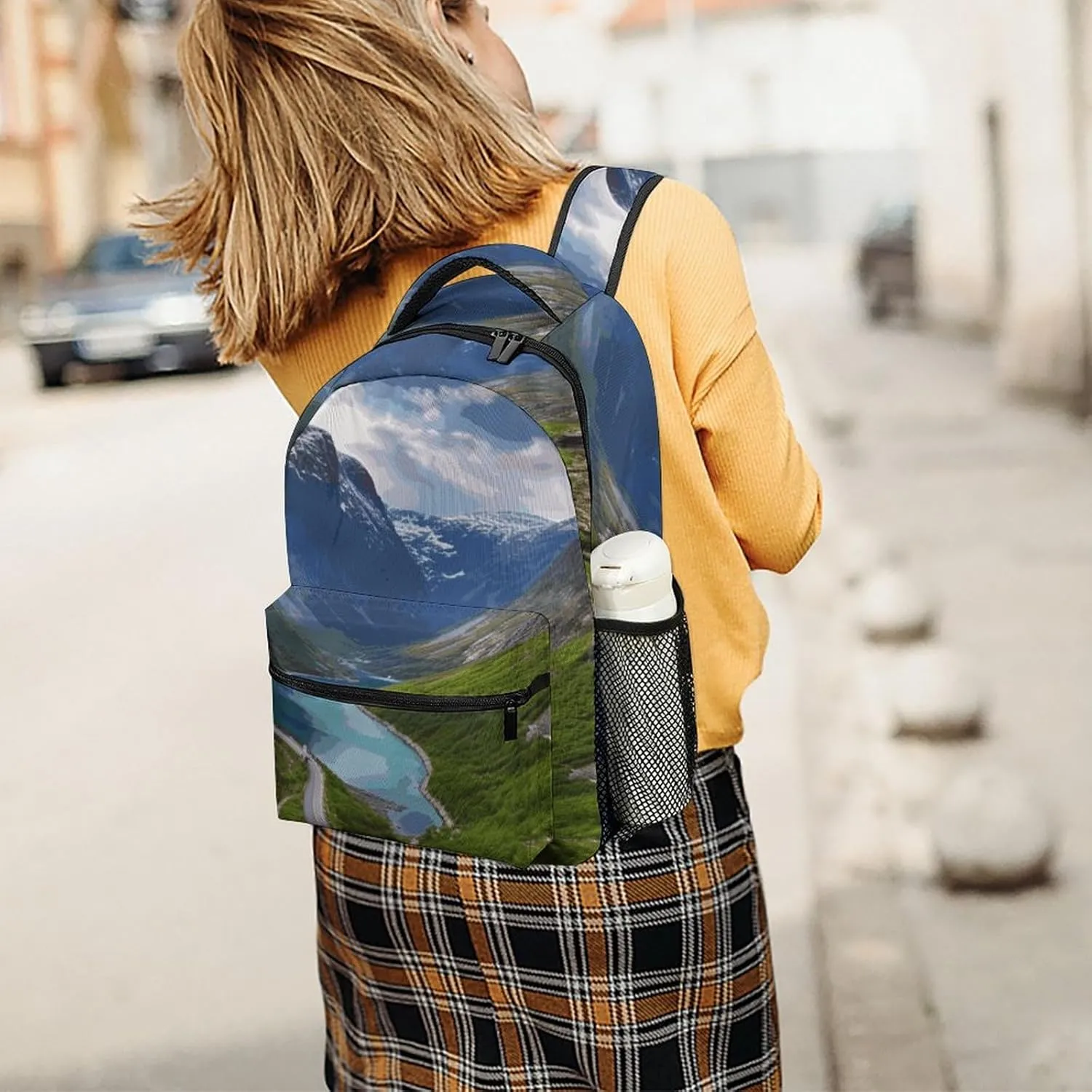Small Backpacks Personalized Norwegian Fjords Printing Travel Bag Lightweight Travel Backpack For Women Men
