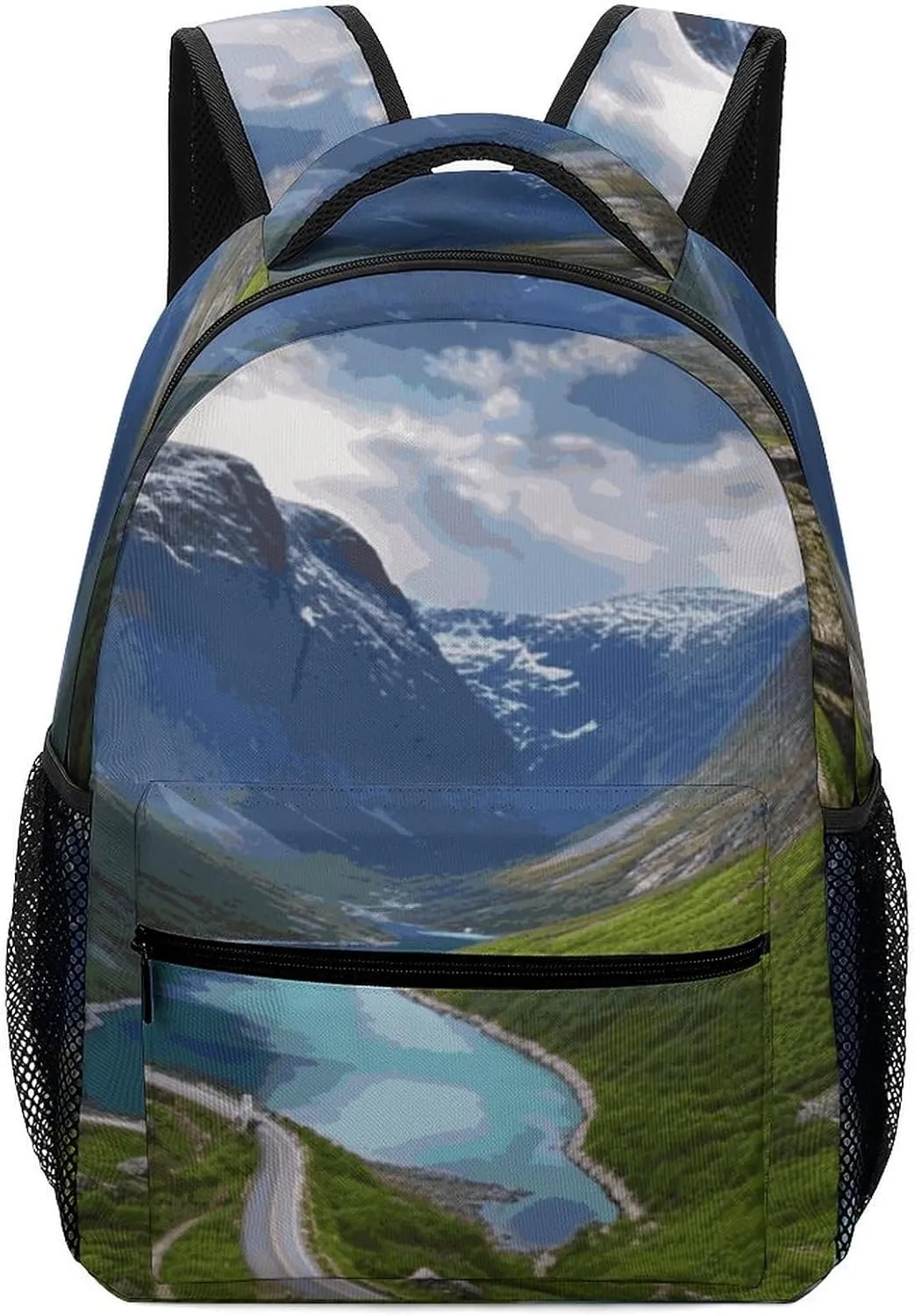 Small Backpacks Personalized Norwegian Fjords Printing Travel Bag Lightweight Travel Backpack For Women Men