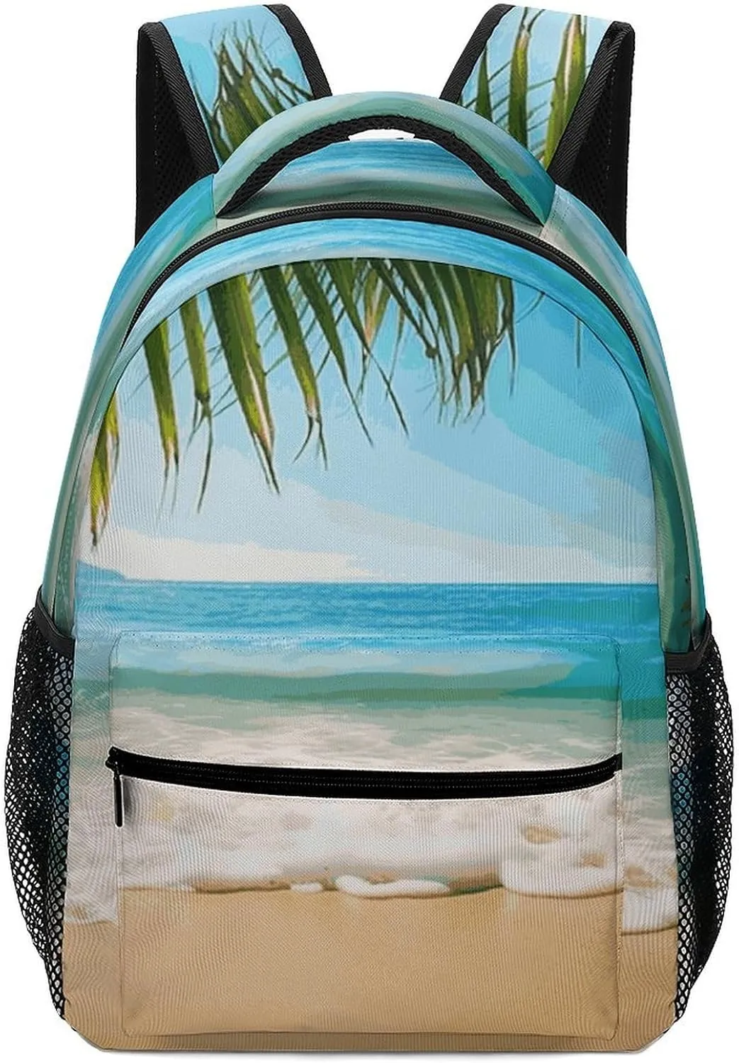 Small Backpacks Personalized Ocean Sea Beach Leaves Printing Travel Bag Lightweight Travel Backpack For Women Men