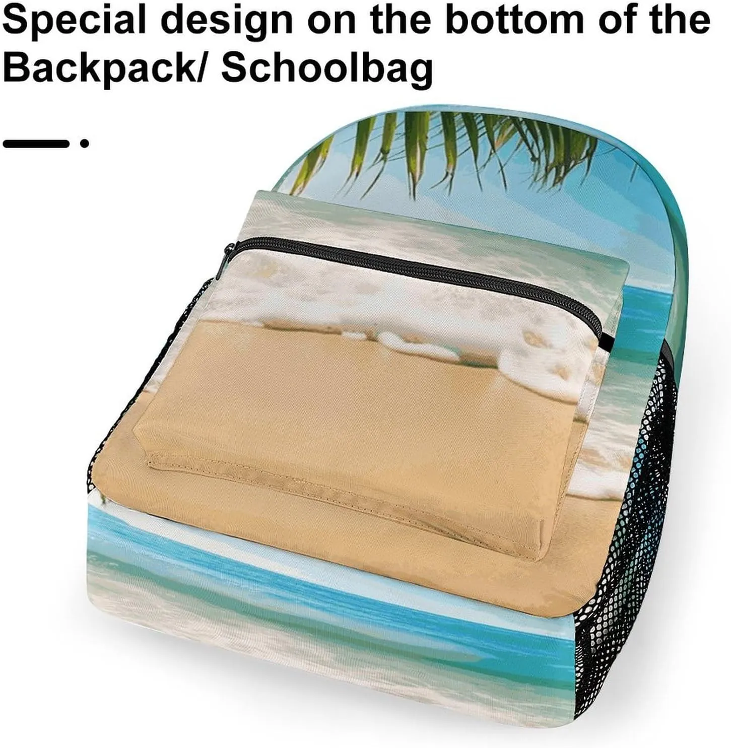 Small Backpacks Personalized Ocean Sea Beach Leaves Printing Travel Bag Lightweight Travel Backpack For Women Men