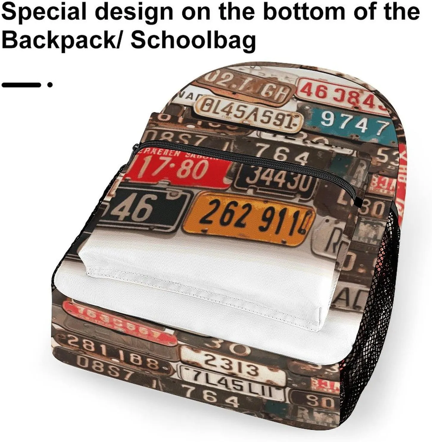 Small Backpacks Personalized Old License Plate Printing Travel Bag Lightweight Travel Backpack For Women Men