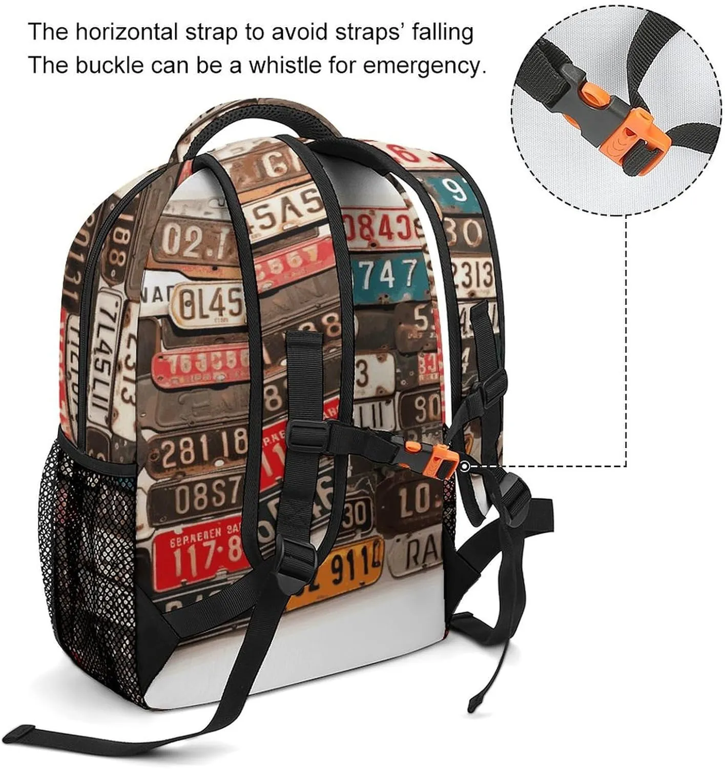 Small Backpacks Personalized Old License Plate Printing Travel Bag Lightweight Travel Backpack For Women Men
