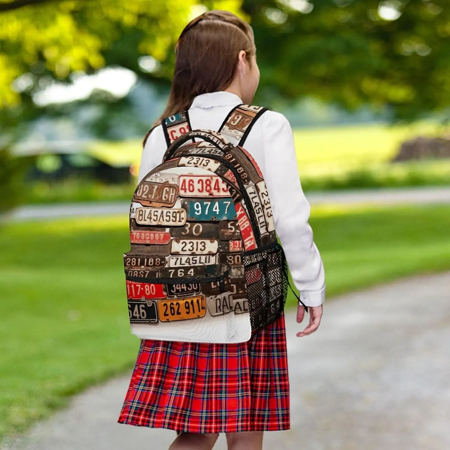Small Backpacks Personalized Old License Plate Printing Travel Bag Lightweight Travel Backpack For Women Men