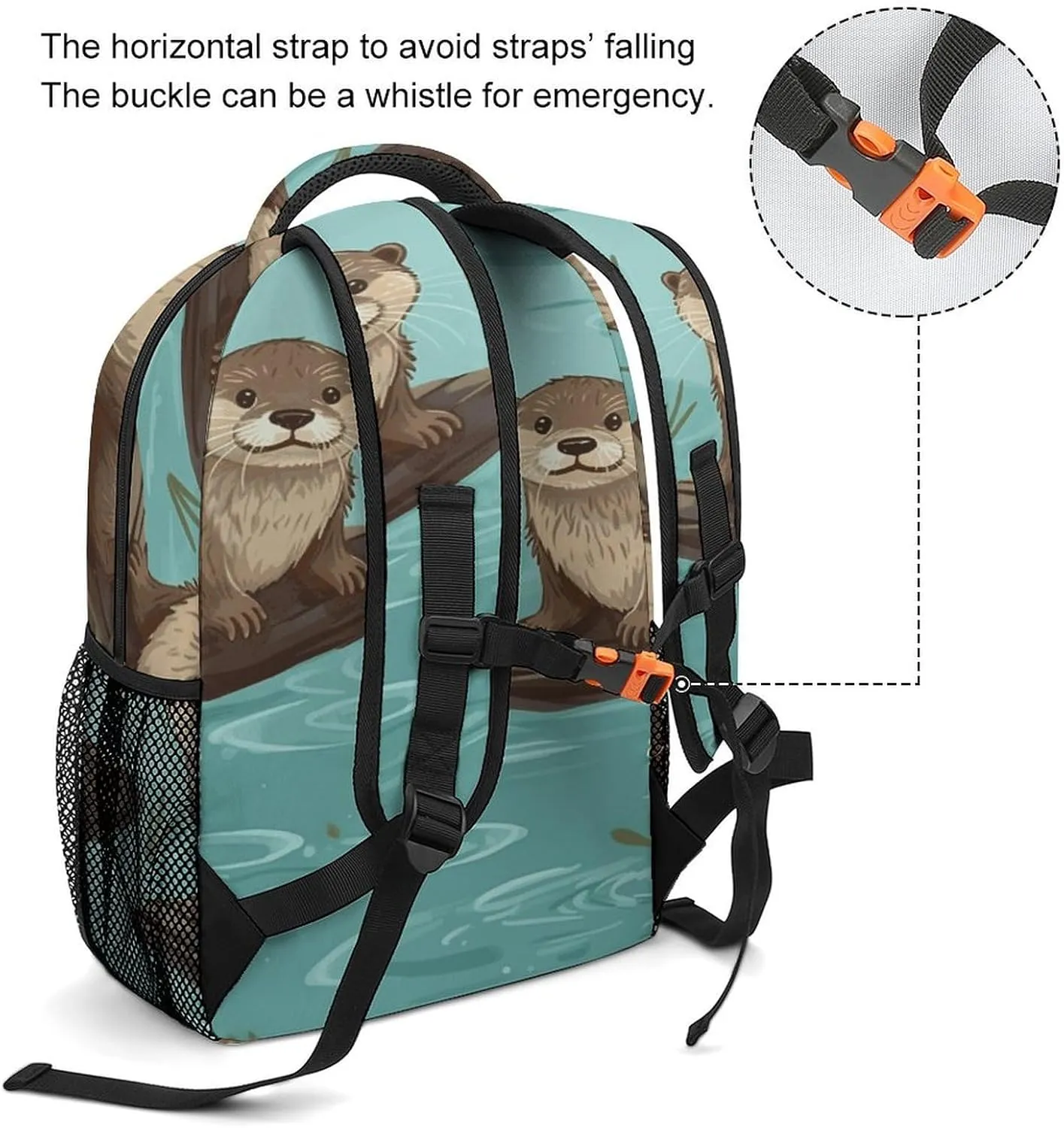 Small Backpacks Personalized Otters Printing Travel Bag Lightweight Travel Backpack For Women Men