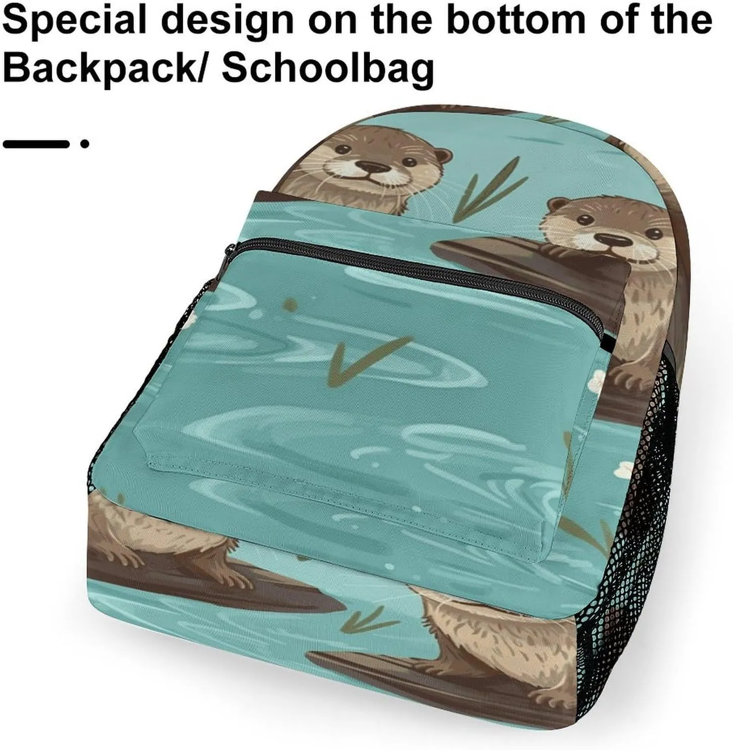 Small Backpacks Personalized Otters Printing Travel Bag Lightweight Travel Backpack For Women Men