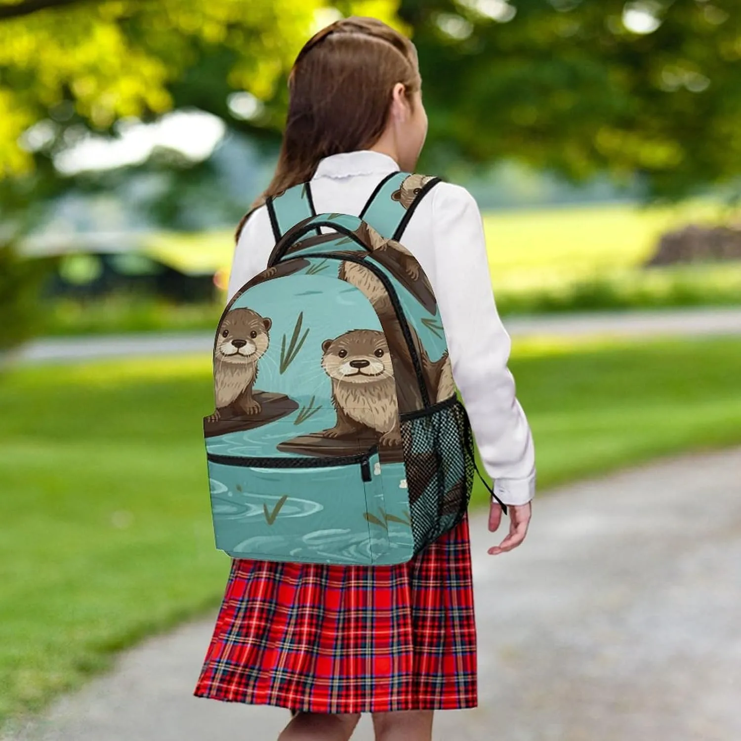 Small Backpacks Personalized Otters Printing Travel Bag Lightweight Travel Backpack For Women Men