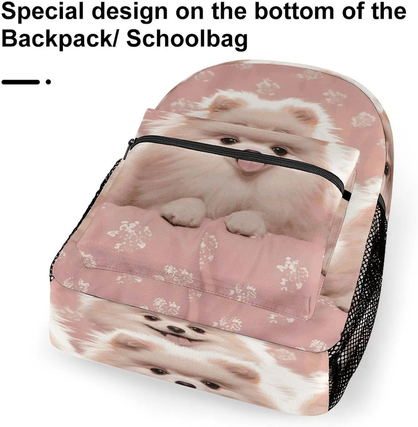 Small Backpacks Personalized Pomeranians Puppies Printing Travel Bag Lightweight Travel Backpack For Women Men