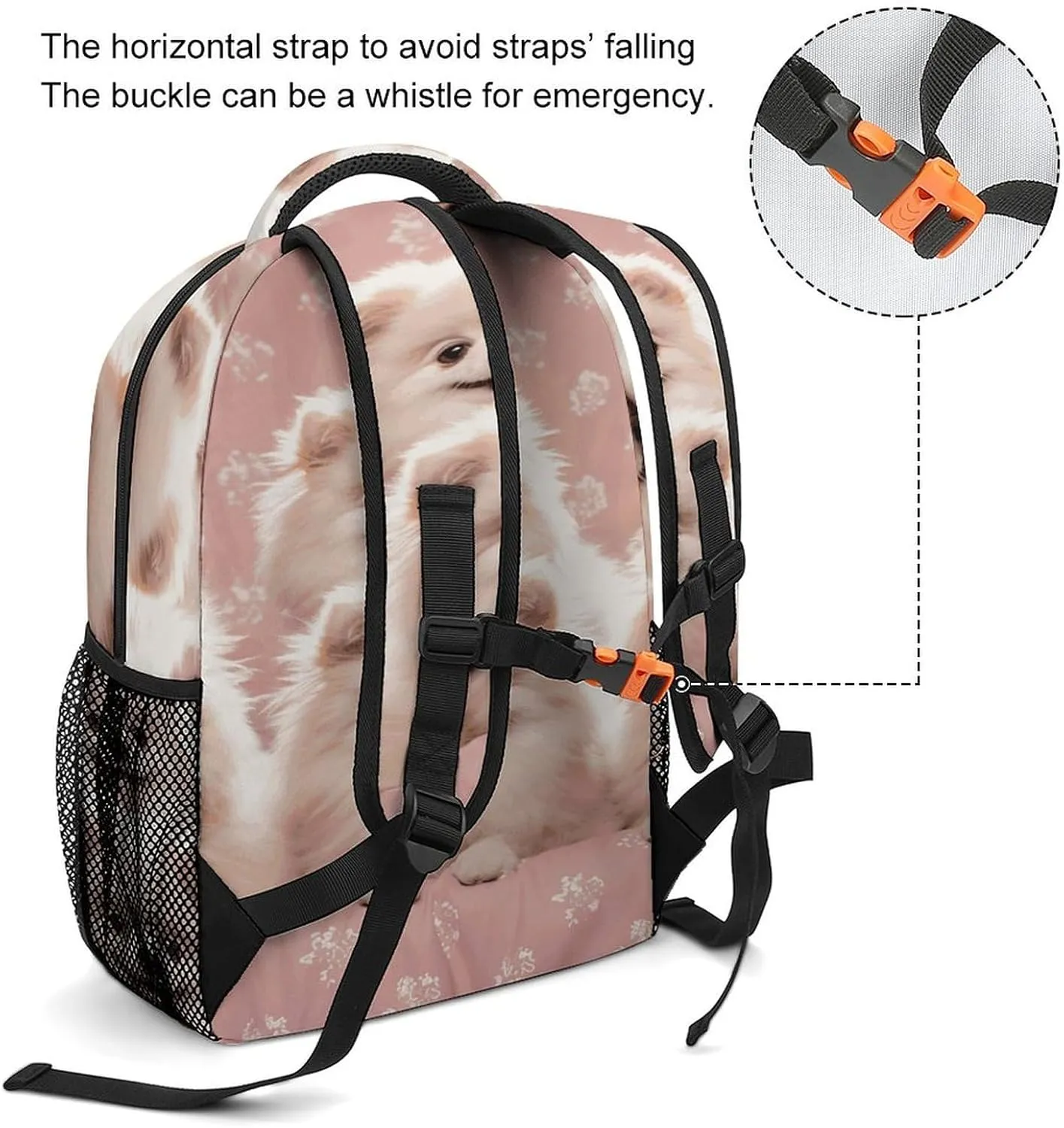 Small Backpacks Personalized Pomeranians Puppies Printing Travel Bag Lightweight Travel Backpack For Women Men