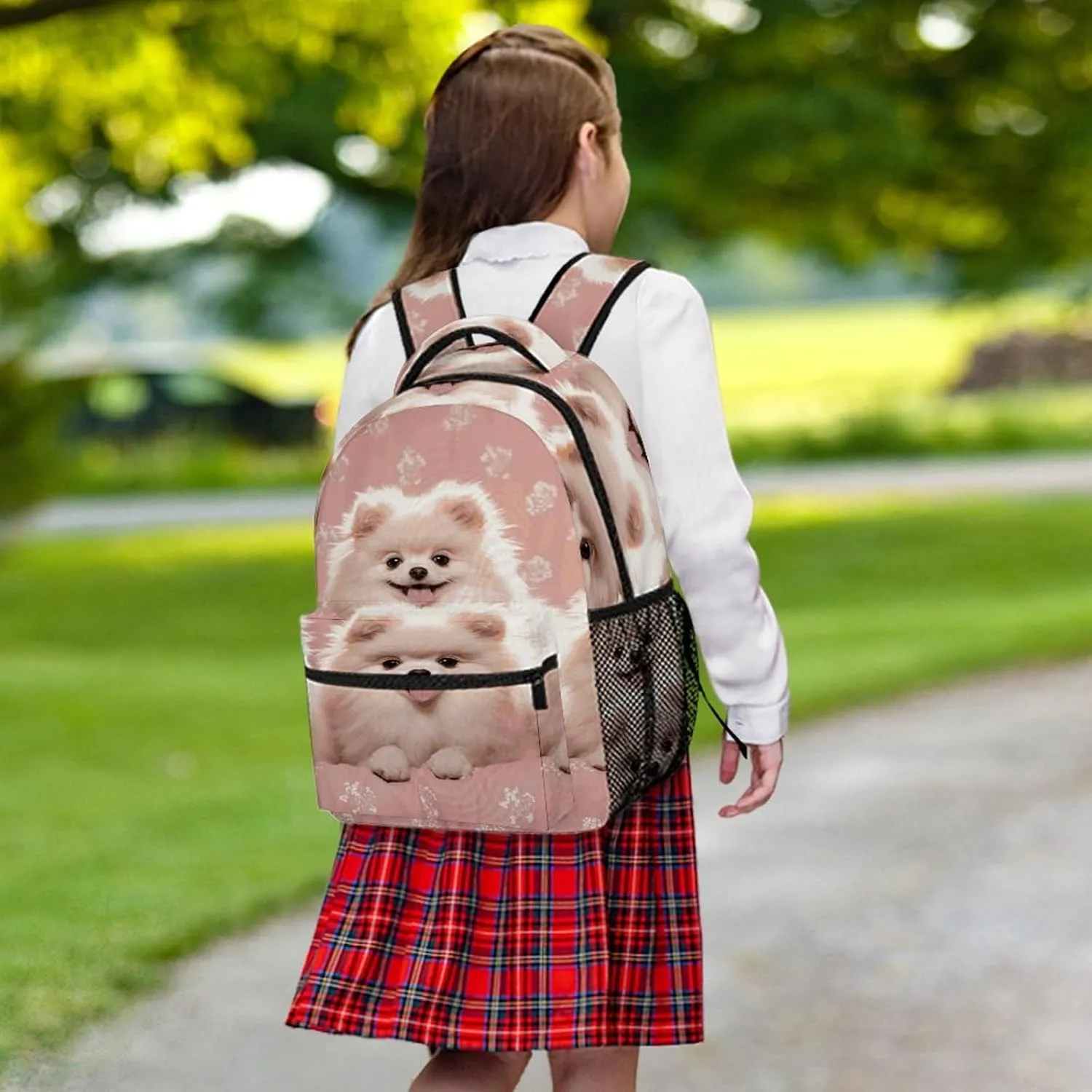 Small Backpacks Personalized Pomeranians Puppies Printing Travel Bag Lightweight Travel Backpack For Women Men