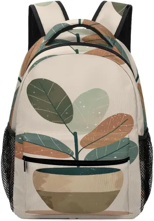 Small Backpacks Personalized Pots And Plants Printing Travel Bag Lightweight Travel Backpack For Women Men