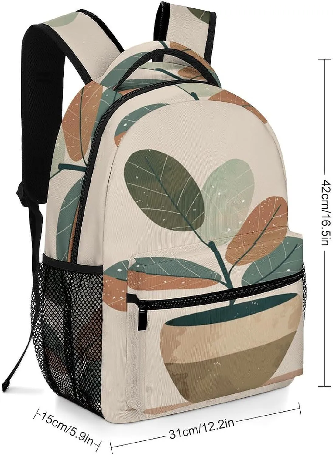 Small Backpacks Personalized Pots And Plants Printing Travel Bag Lightweight Travel Backpack For Women Men