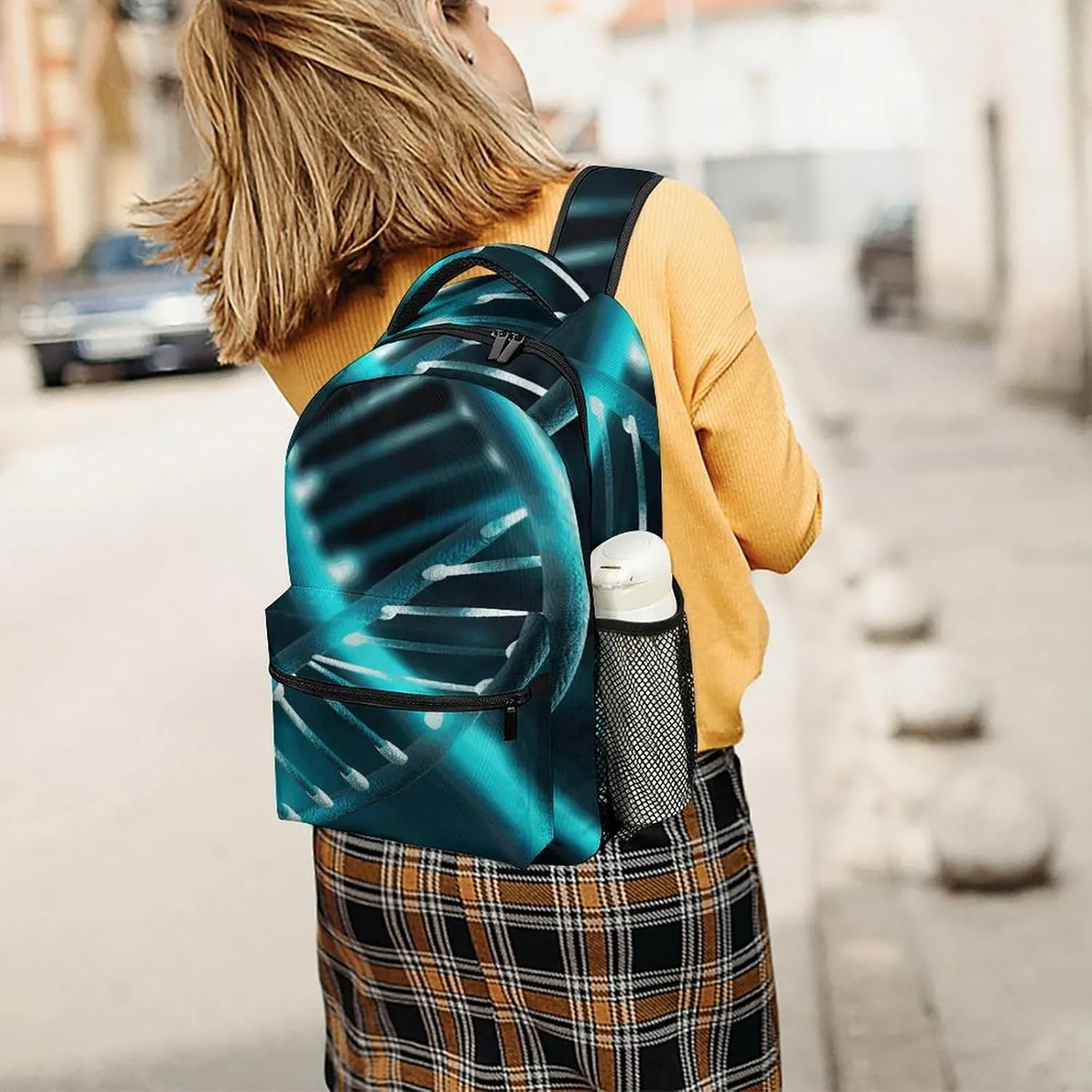 Small Backpacks Personalized Science Gene Strand Printing Travel Bag Lightweight Travel Backpack For Women Men