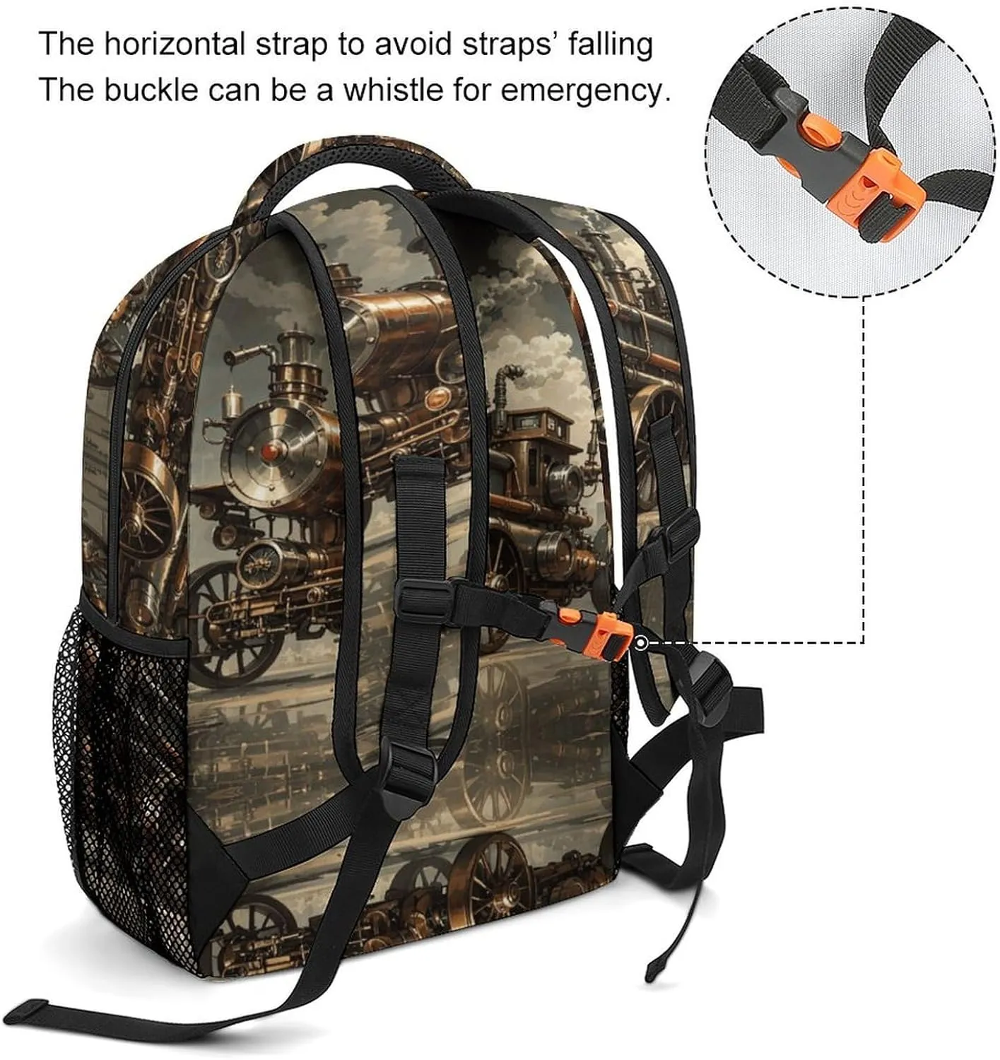 Small Backpacks Personalized Steampunk Style Printing Travel Bag Lightweight Travel Backpack For Women Men
