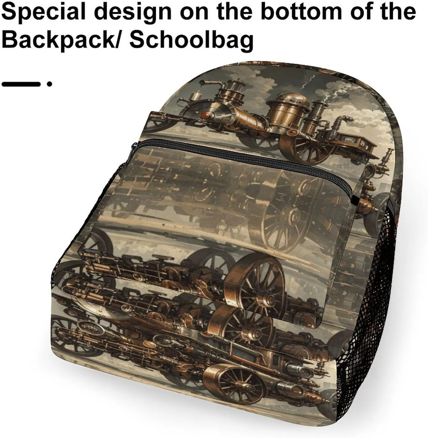 Small Backpacks Personalized Steampunk Style Printing Travel Bag Lightweight Travel Backpack For Women Men
