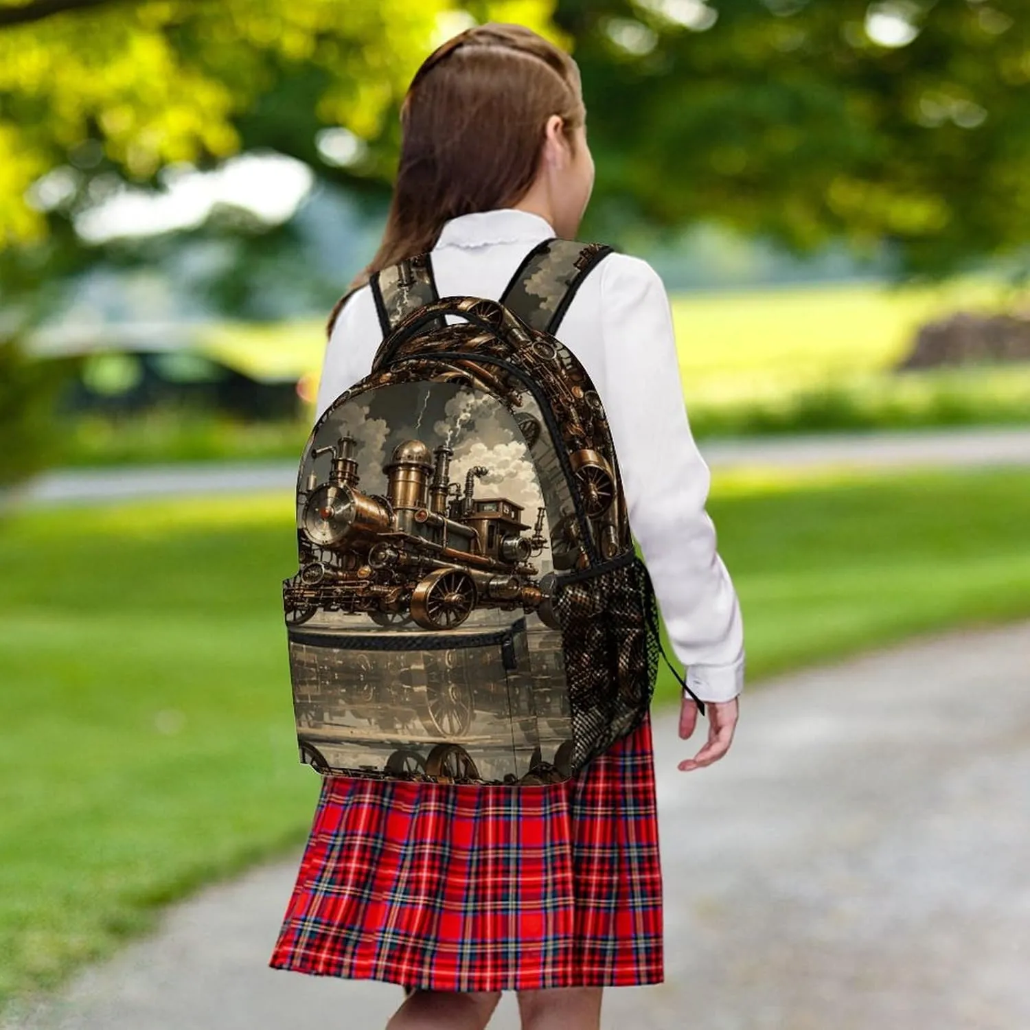 Small Backpacks Personalized Steampunk Style Printing Travel Bag Lightweight Travel Backpack For Women Men