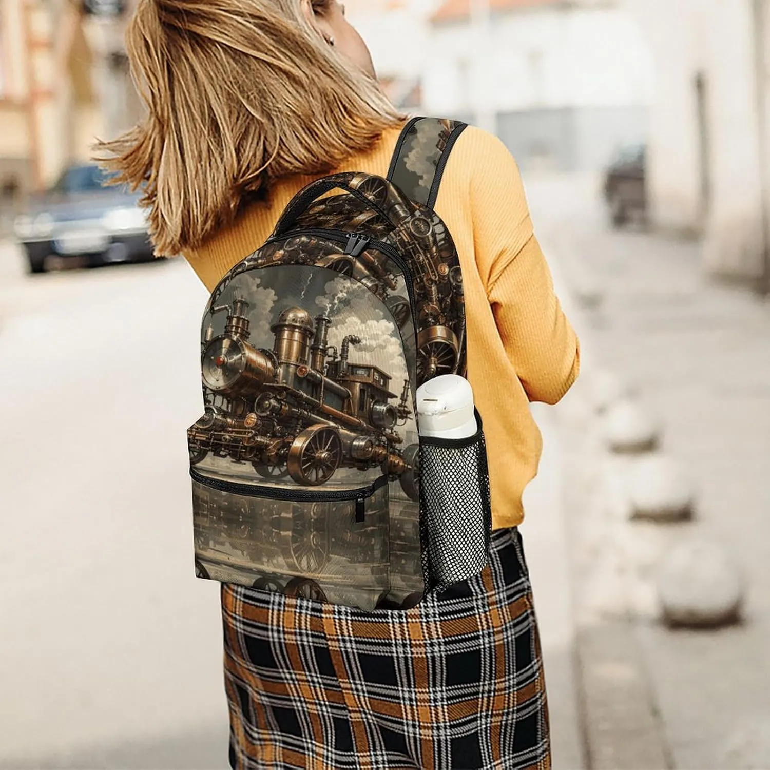 Small Backpacks Personalized Steampunk Style Printing Travel Bag Lightweight Travel Backpack For Women Men