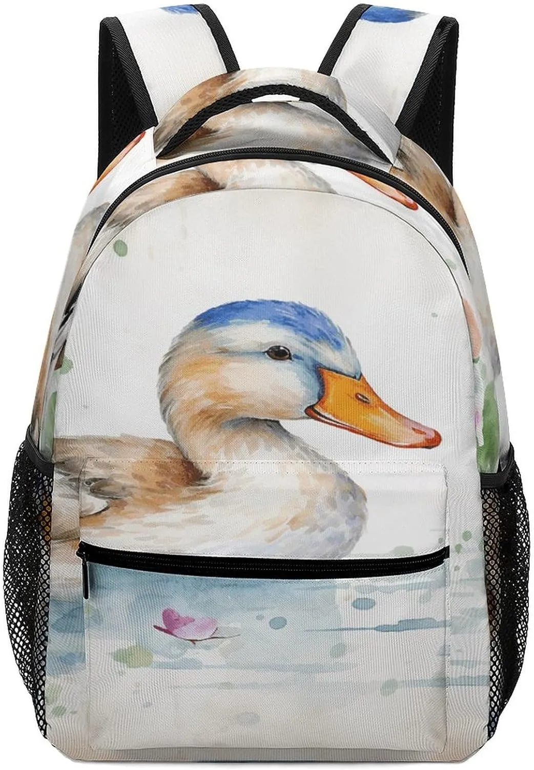 Small Backpacks Personalized Watercolor Duck Printing Travel Bag Lightweight Travel Backpack For Women Men