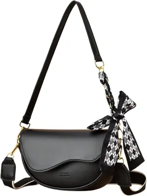 Small Crossbody Handbags For Women Multipurpose Soft Shoulder Bag Lightweight Retro Tote Bag Shoulder (Black, One Size)