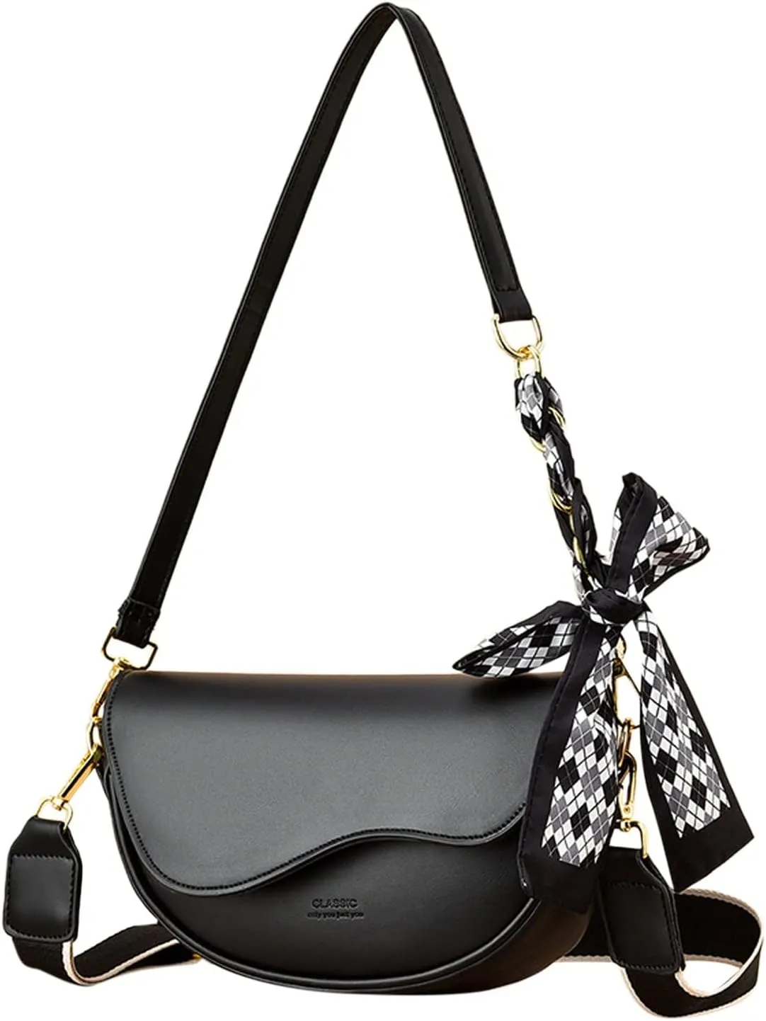 Small Crossbody Handbags For Women Multipurpose Soft Shoulder Bag Lightweight Retro Tote Bag Shoulder (Black, One Size)