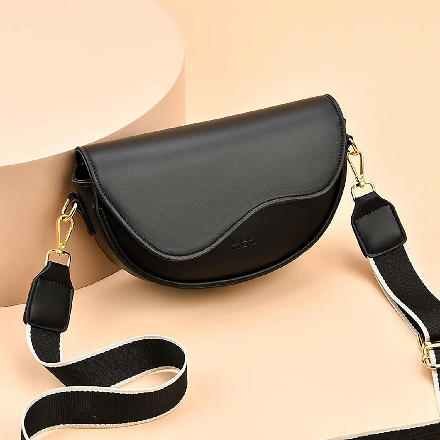 Small Crossbody Handbags For Women Multipurpose Soft Shoulder Bag Lightweight Retro Tote Bag Shoulder (Black, One Size)